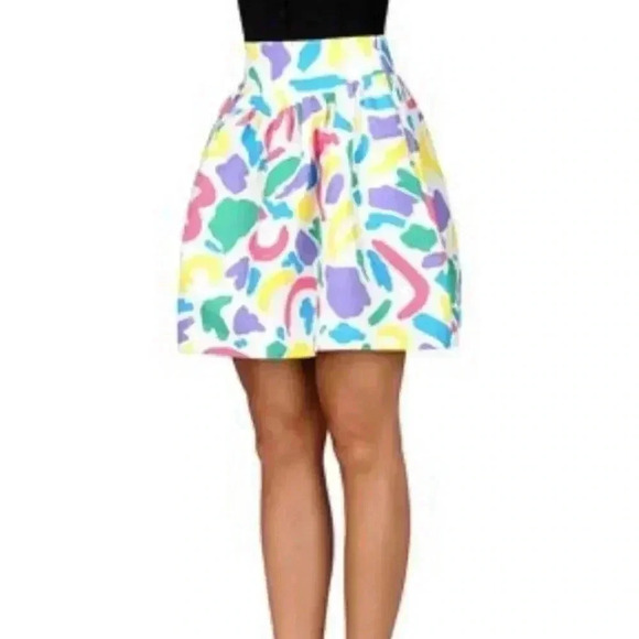 Moschino Barbie Mini Skirt California Dream 38 4 Small S Memphis Print 38 80s - Picture 4 of 15
